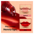 Deep Red Henna Lip Color 10ml  pe cosmetic Lip  Pigment Dye Temporary Lips Cosmetic logo Package Oem Waterproof 3 Days to 7 Days