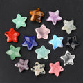 14mm Double Sided Faceted Mini Star Charm Yellow Tiger Eye Amethyst Rose Quartz Gemstone Star Pendant for DIY Luxury Jewelry