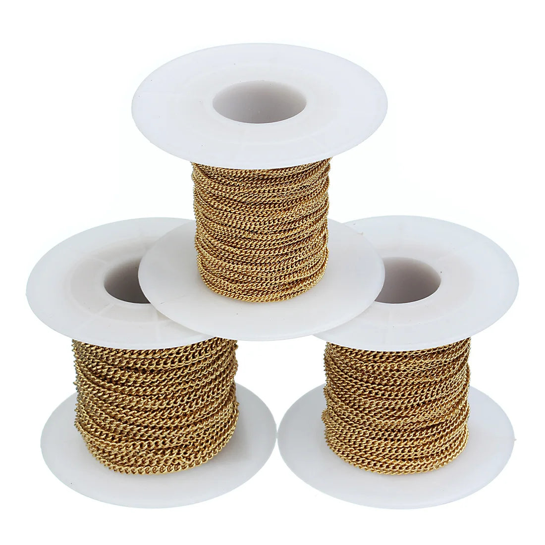 1mm 1.5mm 2mm 2.5mm 3mm 4mm Curb Chain 10 Yards/Roll Chain Necklace in Meter Stainless Steel Chain Roll for Jewelry Making