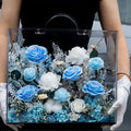 Real Natural Flower Gift Box Large Acrylic Preserved Flower Box High-end Gift Eternal Roses for Mothers Day Dnd Valentine's Day