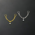 Copper 14K Gold Plated Ear Piercing Link Chain Nose Hinged Zircon Pendant Body Jewelry Fashion Gift