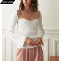 Tong Sheng Lady Sweater Slip Stretchy Ribbed Bustier Knit Sweater Women Crop Sweater