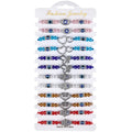 12 Pcs Bohemia Polymer Clay Bracelet Handmade Woven Rice Beads Charms Boho Jewelry Butterfly Evil Eye Bracelets for Women Kids