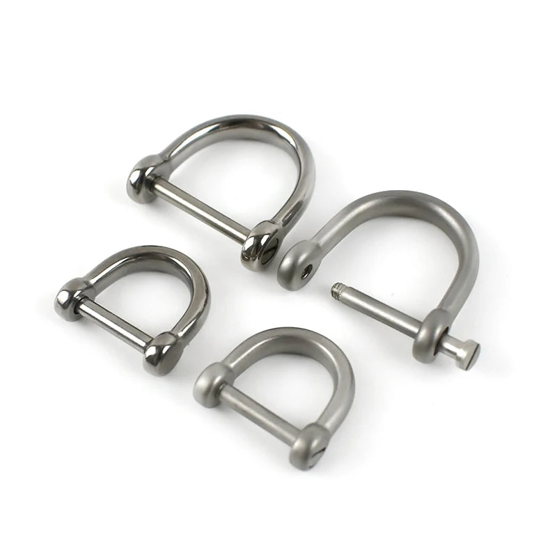 Meetee AP526 18/25mm Stainless Steel Screw D Buckle Handbag Hardware Keychain Accessories Bag Shoulder Strap D Ring Buckles