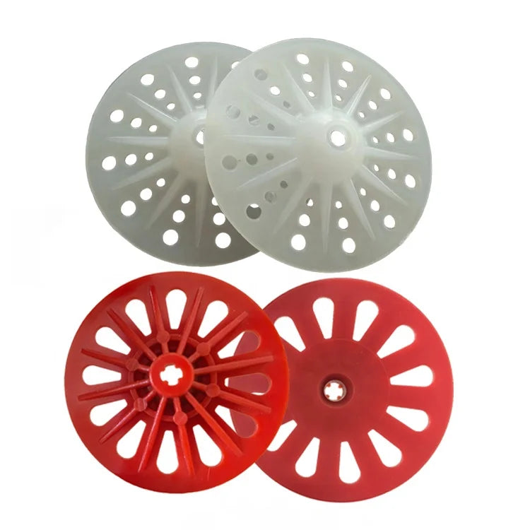 50mm White Plastic Plain Finish GB Standard EIFS Stucco Washers Fasteners with M4 Screws for External Thermal Insulation System
