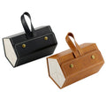 Multifunctional PU Leather Portable Sunglasses Case with Handle New Multi-Grid Travel Folding Glasses Storage Box
