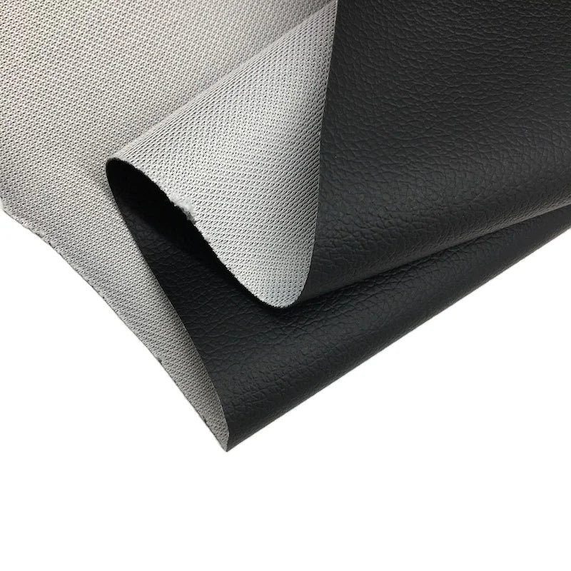 Stock Black PVC Artificial Leather Elastic Waterproof Knitted Bottom for Car Seat Covers Furniture Upholstery Decorative Bag