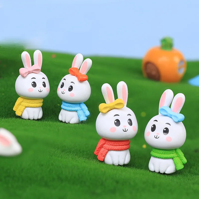 3D Miniature Rabbit Doll Terrarium Micro Landscape Decoration Car Accessories