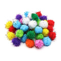 Glitter 10-30mm Fur Pom Poms Ball Kids Toys Dolls Fluffy Plush Craft for DIY Christmas Decoration