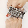 Fashion Jewelry Women's Fashion Simple Bracelet Elastic Stainless Steel Beads Stretch Bracelet