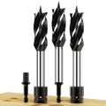 HUHAO 8mm Four Flutes Shank Hand Drill Bit Set Wood Hole Saw Steel Woodwork Hole Drill