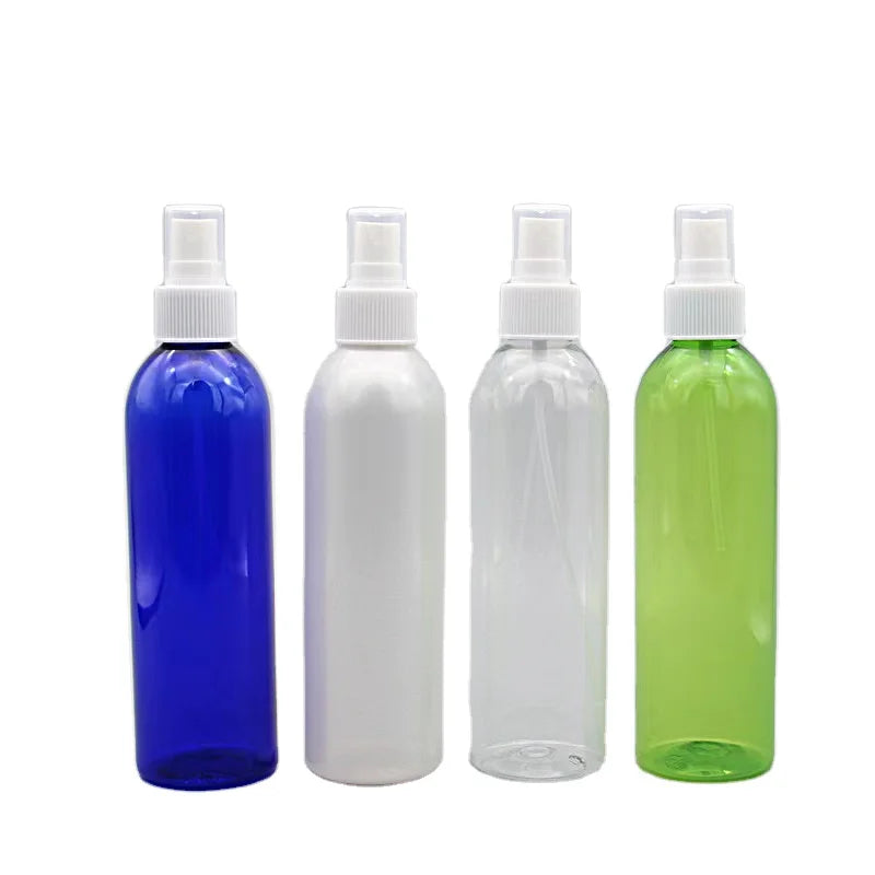 Factory Direct Sale 250ml Transparent PET Plastic Cylinder Spray Bottle with Pump Sprayer Screen Printing for Perfume Liquid