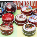 New Design Empty Christmas Pattern Round Small Metal Medicine Iron Cans Tinplate Cute Colourful Tin Christmas Gift Boxes