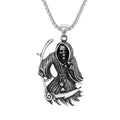 Custom Men's Grim Reaper Skeleton Pendant with Chain Jewelry Stainless Steel Charm Necklace