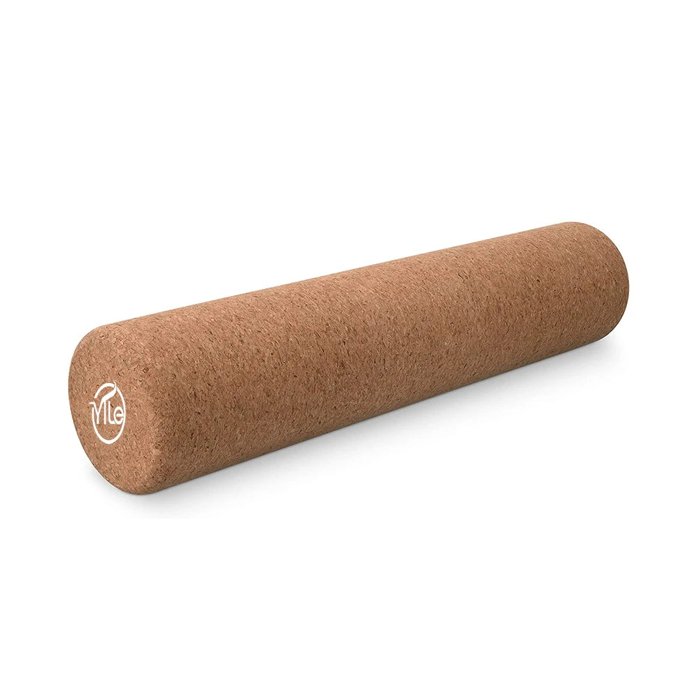Natural Wooden Eco Friendly Custom Laser logo Cork Roller 35cm for Balance Board