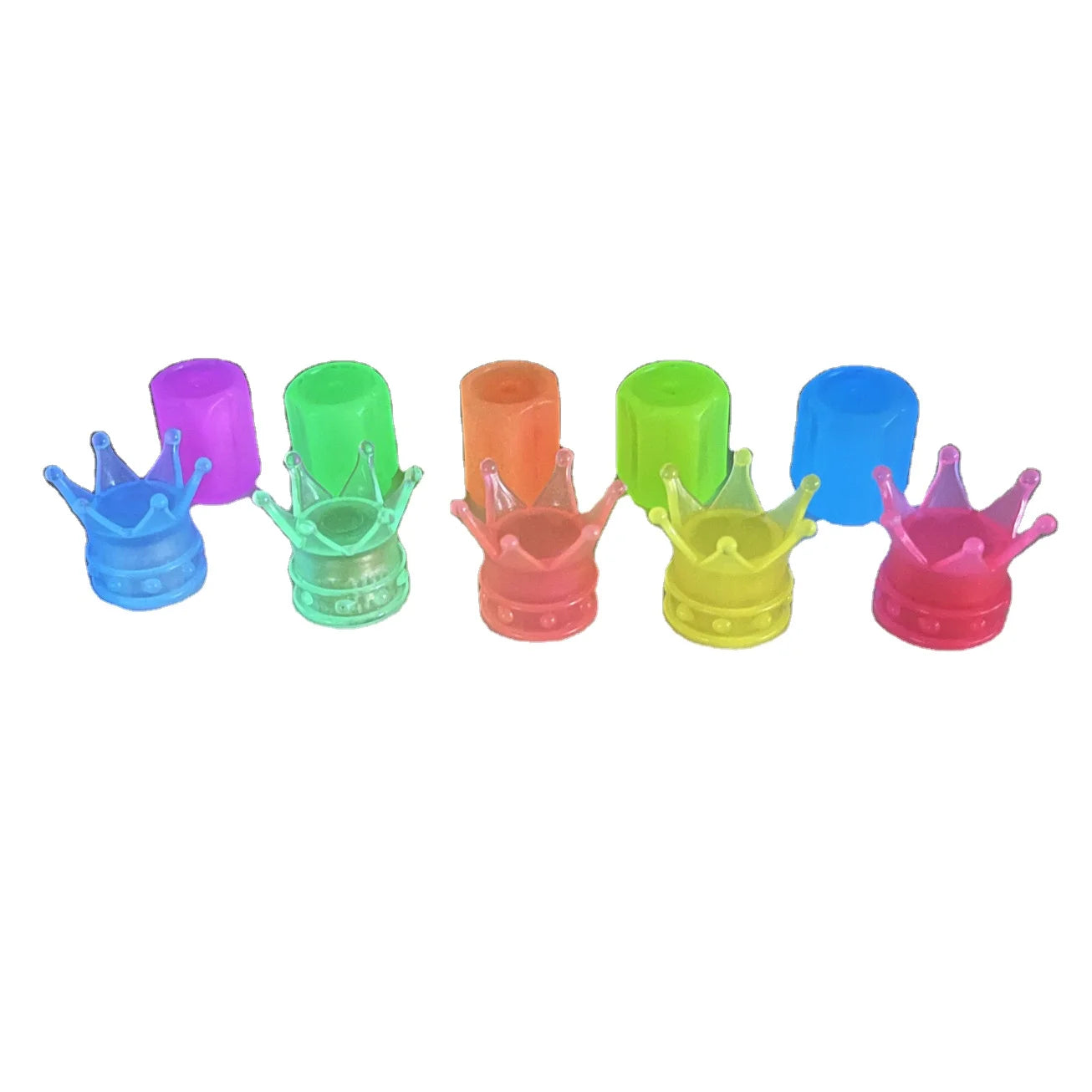 New ABS Luminous  Tire Valve Cap Glow in Dark Tyre Dust Cover Crown Shape