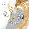 Ason Design Fashion Zircon Minimalist Ring Earrings 18k Gold Plating Geometric Stainless Steel Hoop Earrings Jewelry for Women