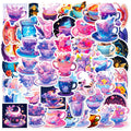 Newly 50pcs Creative Dreamlike fairy World Decals Colorful Crystal Mystical Cartoon Cup Sticker