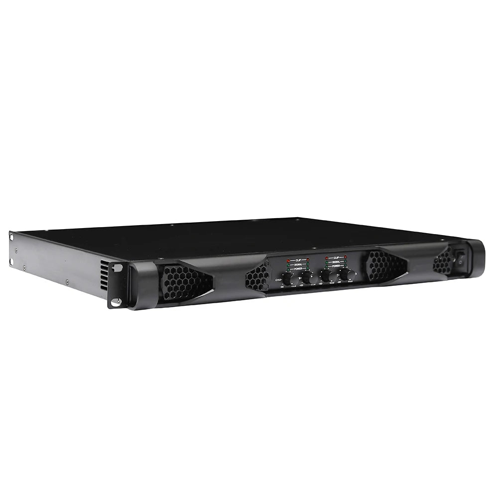 Paulkitson DN-4080 Professional 4-Channel Audio Power Amplifier 800W Black Class D with Metal Shell 1 Year Warranty and Radio
