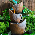 Resin Water Fountain with LED Lights Indoor Outdoor Decor Accent Nature-Themed Soothing Water FeatureFunctional Art Ornament
