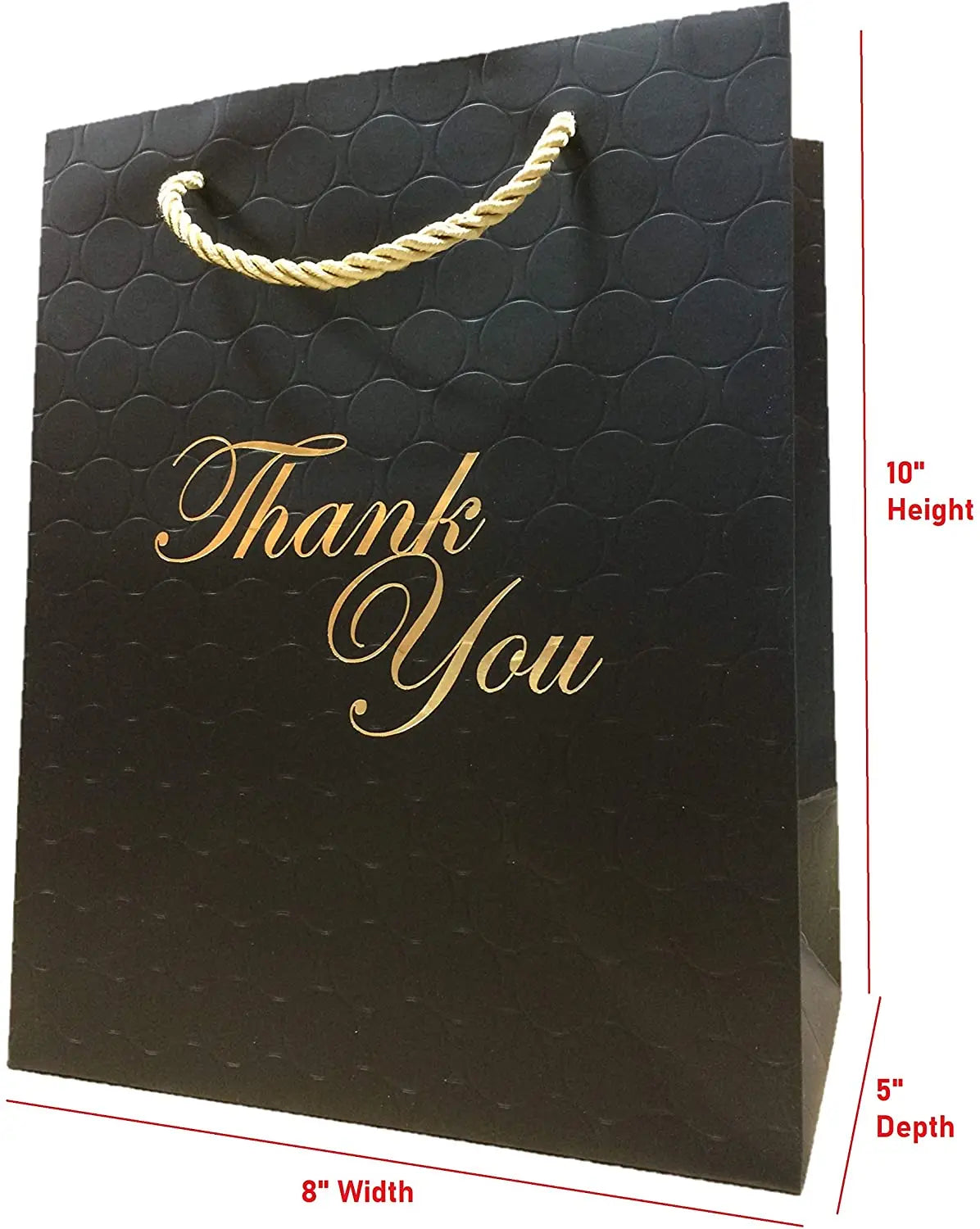 Luxury Paper Bag 18x8x25 Luxury Moisture Proof Custom Black Paper Gift Bag Packaging Bags Paper with Thank You