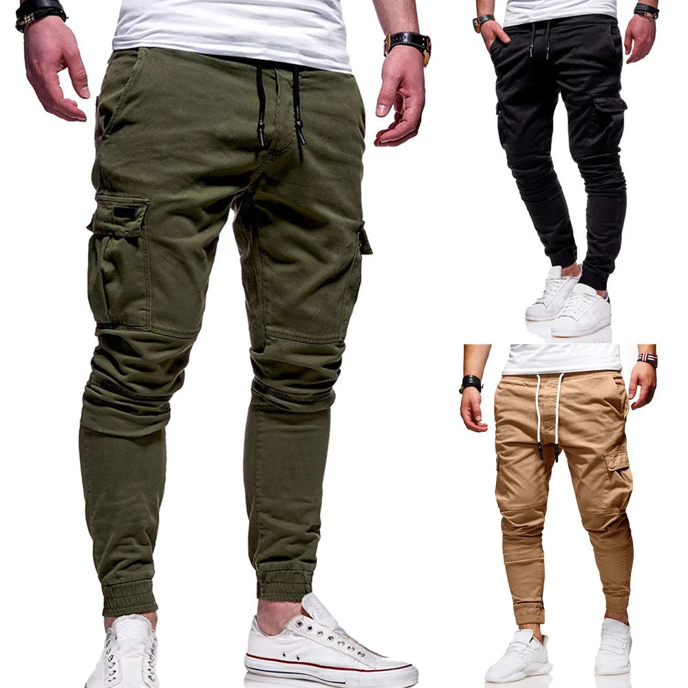 Custom Men Skinny Jeans Pants Fashion Men Pure Color Casual Pants Loose Sweatpants