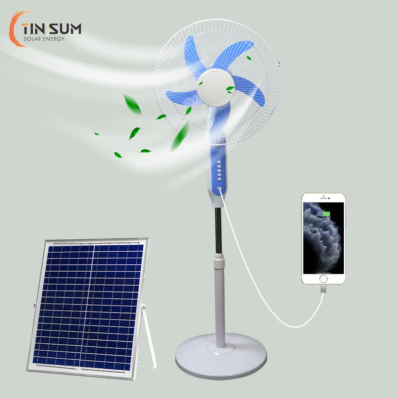 Solar Rechargeable Power Electric Fan Solar Fan with Solar Panel Solar Fan