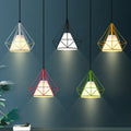 Simple Metal Iron Chandelier Black White Orange Pendant Lighting for Kitchen