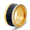 Hot Selling Classic Retro Thin Custom Vintage Zircon Jewelry Stainless Steel Couple Ring