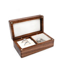 Small Travel Case Wooden Portable Jewelry Organizer Rings Earrings Necklace Storage Boxes Wood Box with Mirror