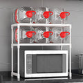 QINLAN Multifunction Expandable 2-Tier Iron Frame PP Plastic Square Storage Rack for Kitchen Under Sink Dish and Bowl Organizer
