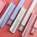 Custom Portable One Pair Spiral Wheat Straw Wood Chopsticks with Non-Stick Surface Eco-Friendly Case Box for Travel Camping