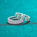 Aimgal Moissanite Diamond Ring 10.5ct D-VVS1-3EX Emerald Cut S925 Sterling Silver Plated Pt950 Cocktail Ring