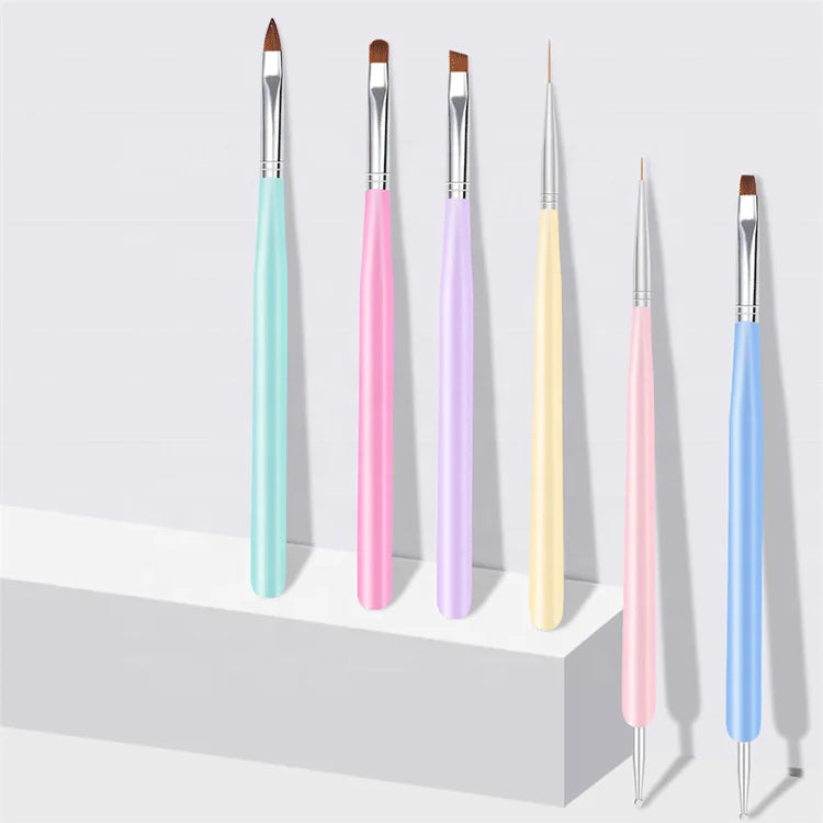 Nails Tool Liner Detailed Gel Professional 6pcs Nail Art Brushes Set