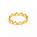 High End 18K PVD Geometric Wave Rings for Women Stainless Steel Jewelry MegaBDM