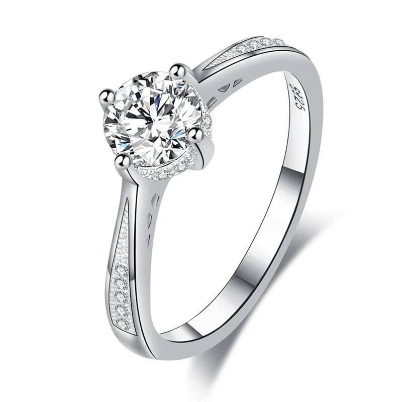 Wholesale High Quality Fine Jewelry Couple Ring 925 Sterling Silver Small but Delicate Proposal Wedding Rings for Gift
