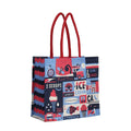 Heavy Duty Jute Shopping Bag Reusable Grocery & Beach Tote with Colorful Letter Print Cotton Rope Handle