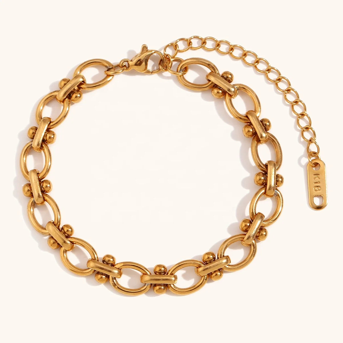 Dingran Hand Made Jewelry Gold Plated Stainless Steel Flower Handmade Chain Bracelets for Women