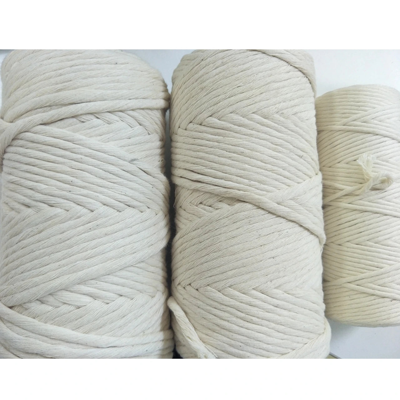Wholesale 3mm 4mm 5mm Single Strand 100% Cotton Cord Tapestry  Natural Cotton Rope Hand Woven Material Cotton Cord