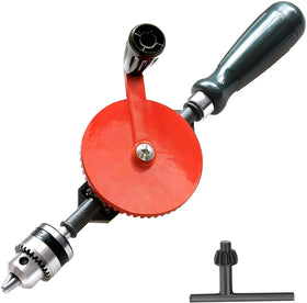 Hand Drill Speedy Powerful Manual Hand Crank Drill 3/8 Inch(0.8MM-1.8MM) With S/S Cast 3 Jaw Chucks ABS Anti Slip Handle