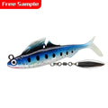 Newbility Soft Plastic Fishing Lure 8.5cm 12.5g Wobblers Soft Silicone Bait with 360 Rotating Spoon for Bass Trout Swim Bait