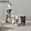 WISEMAX FURNITURE Simple Design Living Room Furniture Natural Marble square Side Table for Living Room