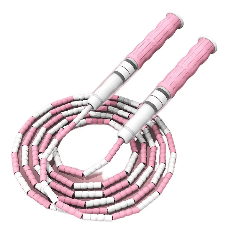 Quality Kindergarten Beginner PVC Beaded Adjustable Durable Length Skipping Rope Home Use Fitness Weighted Sports Jump Rope