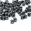 Factory Custom 12mm Black Acrylic Dice square D6 Sided with Round Corner and White Dot for Casino Funny Games