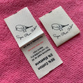 Custom Content Design Natural Color Cotton Canvas Labelloop Fold Soft Washing Inside Cotton Neck Tag