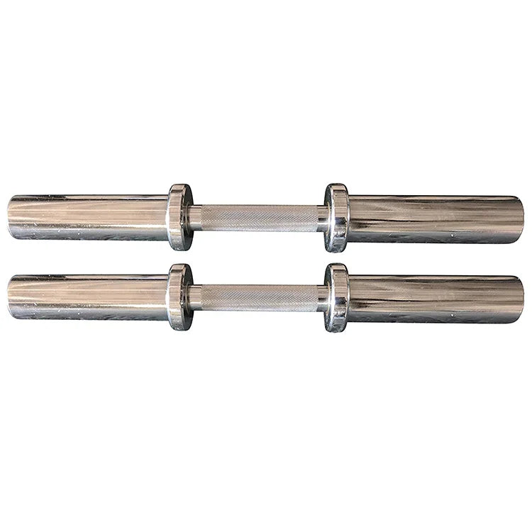 20 Inch Gym Fitness Barbell Bar Dumbbell Handle High Quality Steel Chrome Coated Silver Unisex Anti-Slip 6KG Customizable Logo