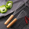 2021 Stainless Steel Egg Beater with Willow Handle 6\" and 8\" Whisks for Home Kitchen Use