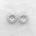 Sterling Silver 5*7mm Semi Mount Stud Earrings Empty Support Blank Claws Setting S925 Base Without Center Stone for DIY Inlay