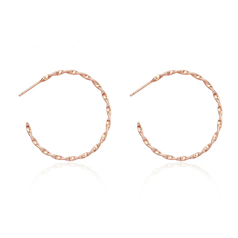 925 Sterling Silver Geometric Circle Earrings Women Simple Fashion Wedding Jewelry Accessories
