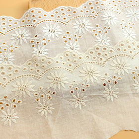 Manufacturers Wholesale Cotton Embroidery Lace Trim for Children's Clothing Eyelet Cotton Trimming Lace 14cm Width